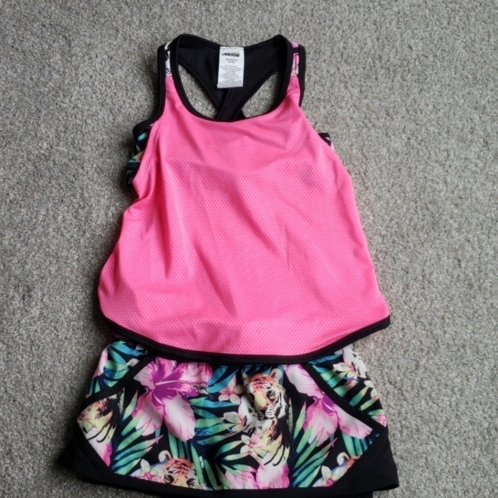 Avia girls tank top and short sz XS 4-5